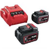 Batteripack 2x5.0Ah plus laddare 12V